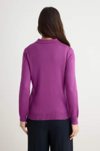 TRENDYOLMİLLA Purple Polo Shirt Collar Premium Thread/Special Thread Knitwear Sweater - Image 4