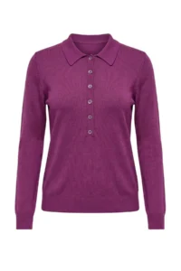 TRENDYOLMİLLA Purple Polo Shirt Collar Premium Thread/Special Thread Knitwear Sweater - Image 5