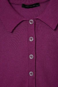 TRENDYOLMİLLA Purple Polo Shirt Collar Premium Thread/Special Thread Knitwear Sweater - Image 6