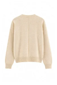 TRENDYOLMİLLA Ecru Soft textured Basic Half Patch Knitwear Sweater - Image 8