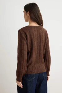 TRENDYOLMİLLA Brown Soft textured Knitting Detailed Knitwear Sweater - Image 5