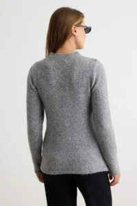 TRENDYOLMİLLA Anthracite Soft textured Trend/ Button Detailed Knitwear Sweater - Image 4