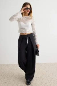 TRENDYOLMİLLA Ecru Transparent Look Knitwear Sweater