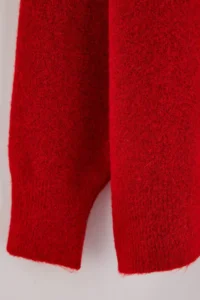 TRENDYOLMİLLA Red Soft textured Double Collar Knitwear Sweater - Image 7