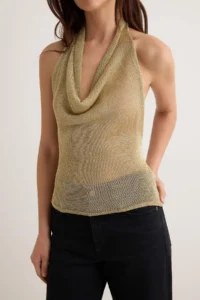 TRENDYOLMİLLA Gold Collar Detailed Shiny Look Knitwear Blouse - Image 3
