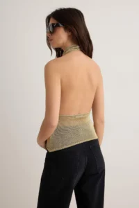 TRENDYOLMİLLA Gold Collar Detailed Shiny Look Knitwear Blouse - Image 4