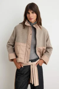 TRENDYOLMİLLA Beige Regular Pattern Bowl Puffer Jacket Coat - Image 2