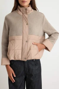 TRENDYOLMİLLA Beige Regular Pattern Bowl Puffer Jacket Coat - Image 3