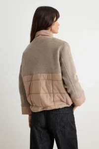 TRENDYOLMİLLA Beige Regular Pattern Bowl Puffer Jacket Coat - Image 4