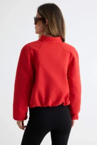 TRENDYOLMİLLA Red Regular Pattern Double breasted Kapama Coat - Image 4