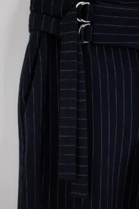 TRENDYOLMİLLA NAVY BLUE Thick Arched Striped Wide Leg/Wide Leg Pants - Image 8