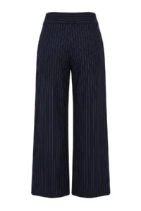 TRENDYOLMİLLA NAVY BLUE Thick Arched Striped Wide Leg/Wide Leg Pants - Image 9
