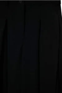 TRENDYOLMİLLA Black Plain Wide Leg/Wide Leg Pile Detailed Knitting Pants - Image 2
