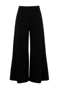 TRENDYOLMİLLA Black Plain Wide Leg/Wide Leg Pile Detailed Knitting Pants - Image 4