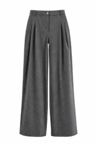 TRENDYOLMİLLA Anthracite Striped Pilili Wide Leg/Wide Leg Dress Pants - Image 5