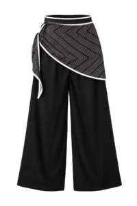 TRENDYOLMİLLA petite Black removable Shawl Detailed Wide Leg Pants - Image 9