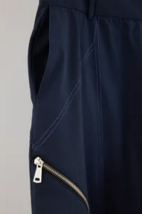 TRENDYOLMİLLA NAVY BLUE Zippered barrel Pattern Pants - Image 9