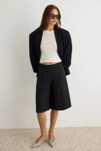 TRENDYOLMİLLA Black LONG Material Shorts & Bermuda - Image 2