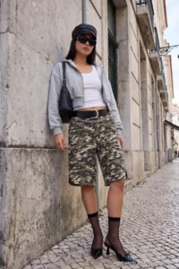 TRENDYOLMİLLA Multicolored Diz Six Length Camo pattern Knitting Shorts & Bermuda - Image 3