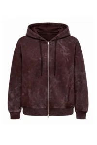 TRENDYOLMİLLA Brown Thick Wash Effect Hooded Zippered Oversized Knitting Cardigan/Sweatshirt - Image 5