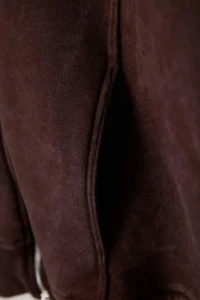 TRENDYOLMİLLA Brown Thick Wash Effect Hooded Zippered Oversized Knitting Cardigan/Sweatshirt - Image 6