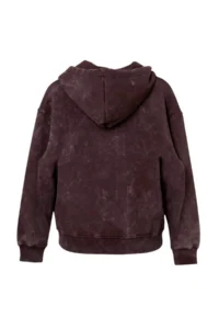 TRENDYOLMİLLA Brown Thick Wash Effect Hooded Zippered Oversized Knitting Cardigan/Sweatshirt - Image 7