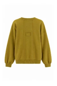 TRENDYOLMİLLA Wardrobe Essentials Light Khaki Stitching Detailed Oversized Patch Detailed Knitting Sweatshirt - Image 9