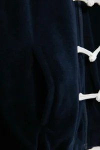 TRENDYOLMİLLA NAVY BLUE Fleece Oversized/Wide Cut High Neck China buttoned striped Knitting Sweatshirt - Image 7
