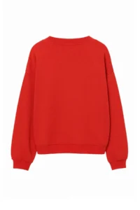 TRENDYOLMİLLA Red V-neck Ekstra Oversized/Wide Cut Drop Sleeve Thick Knitting Sweatshirt - Image 10