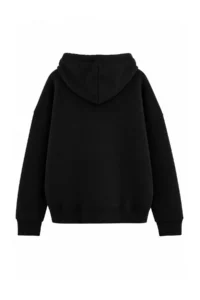 TRENDYOLMİLLA Wardrobe Essentials Black Thick Hooded Oversized Knitting Sweatshirt with Fleece Inside - Image 3