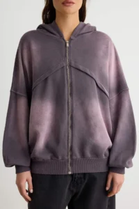 TRENDYOLMİLLA Purple Thick Extra Oversized/Wide Cut Hooded Antique/Faded Effect Knitting Sweatshirt - Image 6