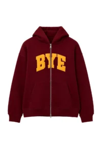 TRENDYOLMİLLA Plum Thick Fleece Inside Slogan Printed Zippered Hooded Knitting Sweatshirt - Image 6
