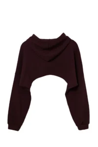TRENDYOLMİLLA Brown Thick Hooded Laced Bolero Knitting Sweatshirt - Image 6