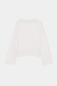 TRENDYOLMİLLA Ecru Waist Fitting Crew Neck Drop Sleeve Viskonlu Flexible Rib Knitting T-Shirt - Image 5