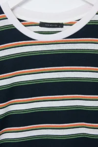 TRENDYOLMİLLA NAVY BLUE Striped Regular Crew Neck LONG Regular Combed Cotton single jersey Knitting T-Shirt - Image 10