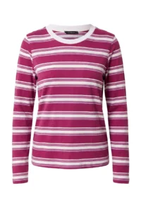TRENDYOLMİLLA Plum Striped Regular Crew Neck LONG Regular Combed Cotton single jersey Knitting T-Shirt - Image 11