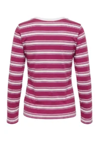 TRENDYOLMİLLA Plum Striped Regular Crew Neck LONG Regular Combed Cotton single jersey Knitting T-Shirt - Image 13
