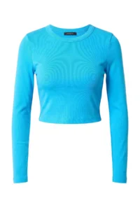 TRENDYOLMİLLA Turquoise Fitted Long Sleeve Viskonlu Flexible Crop Knitting T-Shirt  Knitting T-Shirt