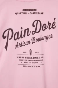 TRENDYOLMİLLA PINK 100% Cotton Slogan Printed Oversized/Wide Cut Knitting T-Shirt - Image 6