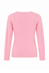 TRENDYOLMİLLA PINK Slogan Printed Long Sleeve Fitted Flexible Knitting T-Shirt - Image 3