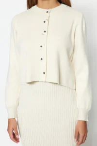 TRENDYOLMİLLA Stone Midi Basic Cardigan Dress - Image 3