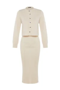 TRENDYOLMİLLA Stone Midi Basic Cardigan Dress - Image 6