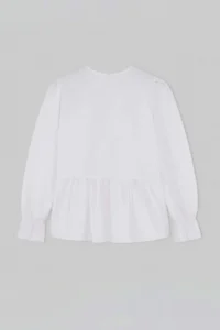 TRENDYOLMİLLA WHITE Checkered V-neck Front Binding Detailed Blouse - Image 7