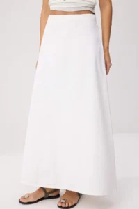 TRENDYOLMİLLA WHITE with flywheel Maxi DENIM Skirt - Image 3