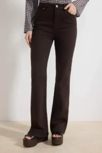 TRENDYOLMİLLA Brown High Waist Less Flexible Flare flared leg jeans - Image 3