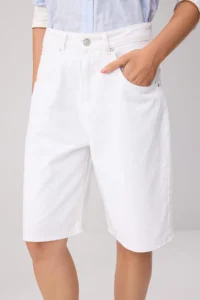TRENDYOLMİLLA WHITE Regular Waist DENIM Jorts Bermuda - Image 3