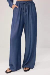 TRENDYOLMİLLA BLUE FLOATED Thin Material DENIM Bottom - Top Set - Image 3
