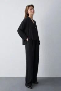 TRENDYOLMİLLA Black Blouse Pants Modal Bottom - Top Set - Image 3