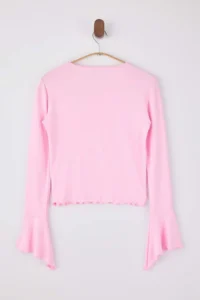 TRENDYOLMİLLA Light PINK Fitted/Body-fitting with flywheel/Frilly Soft Knitting Blouse - Image 6