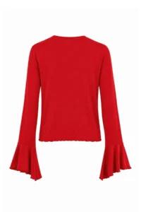 TRENDYOLMİLLA Red Fitted/Fitted with flywheel/Frilly Premium Soft Knitting Blouse - Image 8